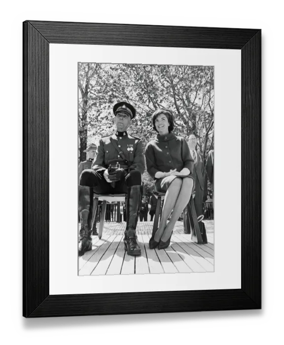 Framed Print : Jacqueline Kennedy Sitting Next to Clifford Harvison