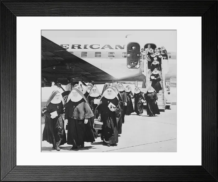 Framed Print : Nuns Disembarking Plane in Miami Framed Print : Nuns Disembarking Plane in Miami