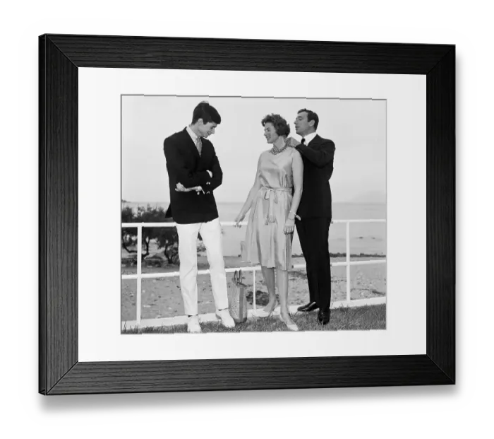 Framed Print : Yves Montand Adjusting Ingrid Bergman's Necklace Framed Print : Yves Montand Adjusting Ingrid Bergman's Necklace