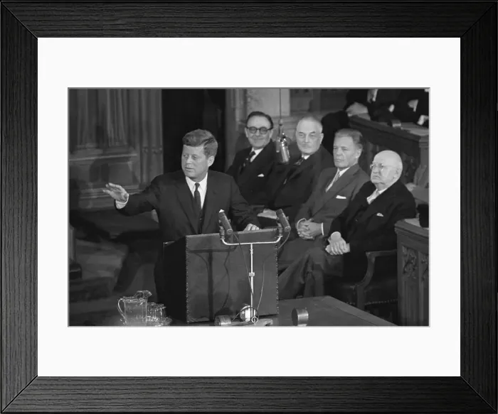 Framed Print : President Kennedy Before Canadian Parliament Framed Print : President Kennedy Before Canadian Parliament