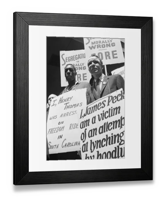 Framed Print : Civil Rights Picket Line at Port Authority Bus Terminal Framed Print : Civil Rights Picket Line at Port Authority Bus Terminal