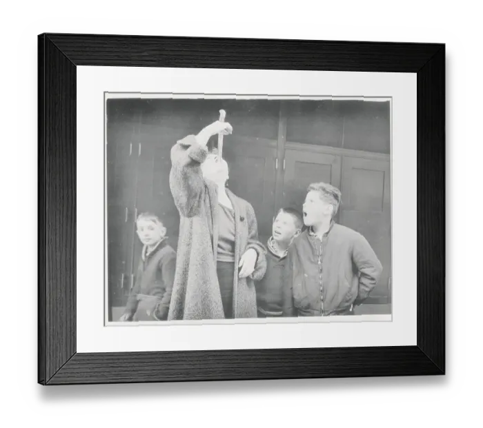 Framed Print : Female Sword Swallower During Act Framed Print : Female Sword Swallower During Act