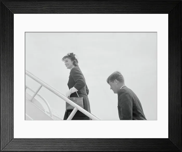 Framed Print : President and Mrs. Kennedy Boarding Plane