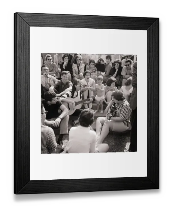 Framed Print : Folk Musicians Playing in Park Framed Print : Folk Musicians Playing in Park