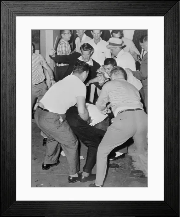 Framed Print : James A. Peck Being Beaten by White Mob Framed Print : James A. Peck Being Beaten by White Mob