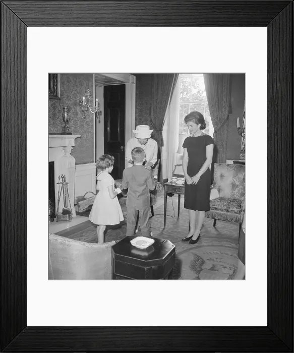 Framed Print : Mrs. Alan Shepard Jr. Greeting Two Children Framed Print : Mrs. Alan Shepard Jr. Greeting Two Children