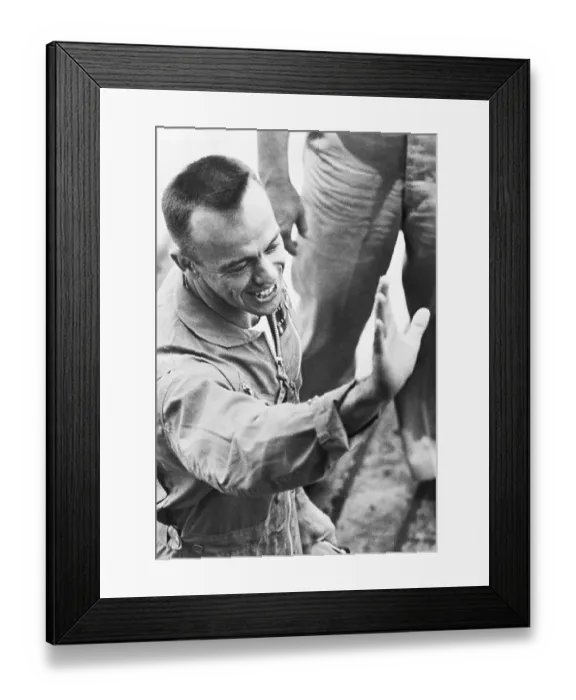 Framed Print : Overhead Alan Shepard Waving &Smiling Framed Print : Overhead Alan Shepard Waving &Smiling