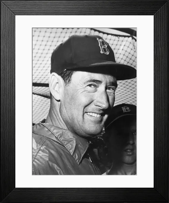 Framed Print : Baseball Great Ted Williams Grins with Cap Framed Print : Baseball Great Ted Williams Grins with Cap