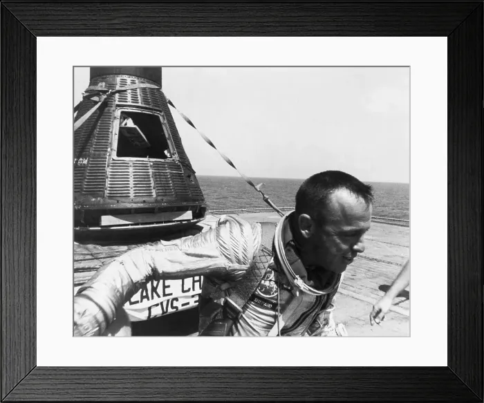 Framed Print : Alan Shepard with the Freedom 7 Space Capsule