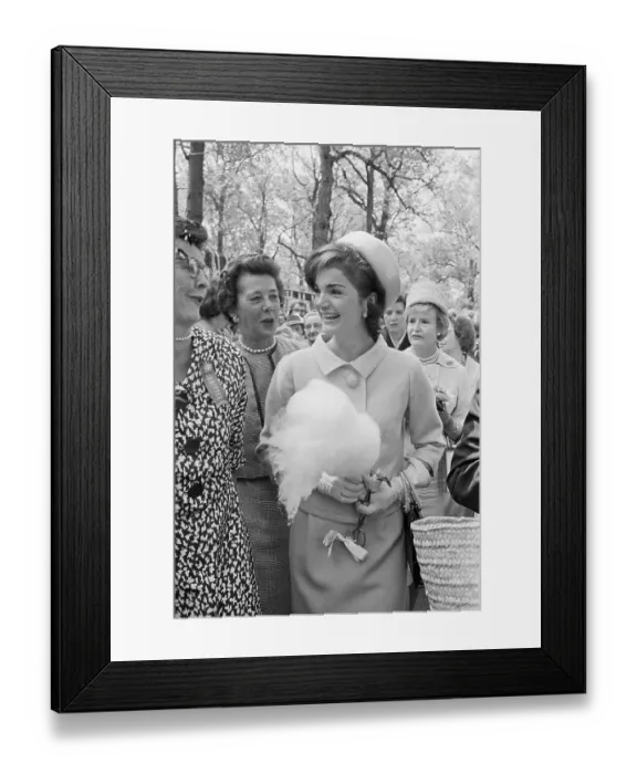 Framed Print : Jacqueline Kennedy Holding Her Cotton Candy Framed Print : Jacqueline Kennedy Holding Her Cotton Candy
