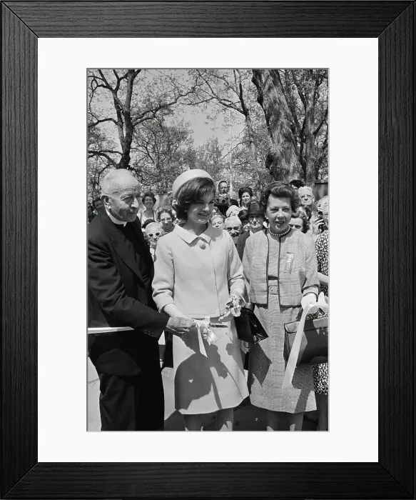 Framed Print : Jacqueline Kennedy Cutting a Ribbon Framed Print : Jacqueline Kennedy Cutting a Ribbon
