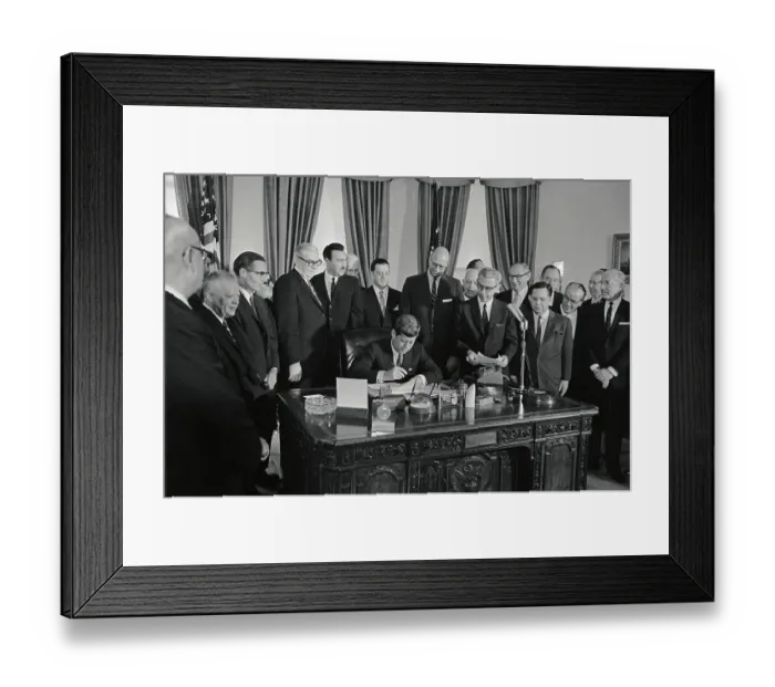 Framed Print : John Kennedy Signing Wage Bill Framed Print : John Kennedy Signing Wage Bill