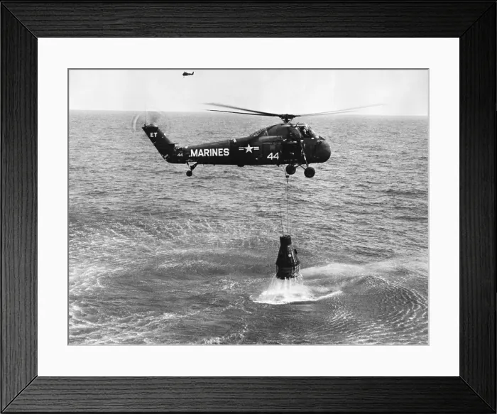 Framed Print : Helicopter Lifting Freedom 7 from Ocean Framed Print : Helicopter Lifting Freedom 7 from Ocean