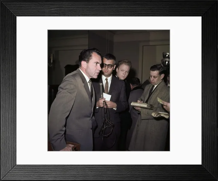 Framed Print : Richard Nixon Speaking to Reporters Framed Print : Richard Nixon Speaking to Reporters