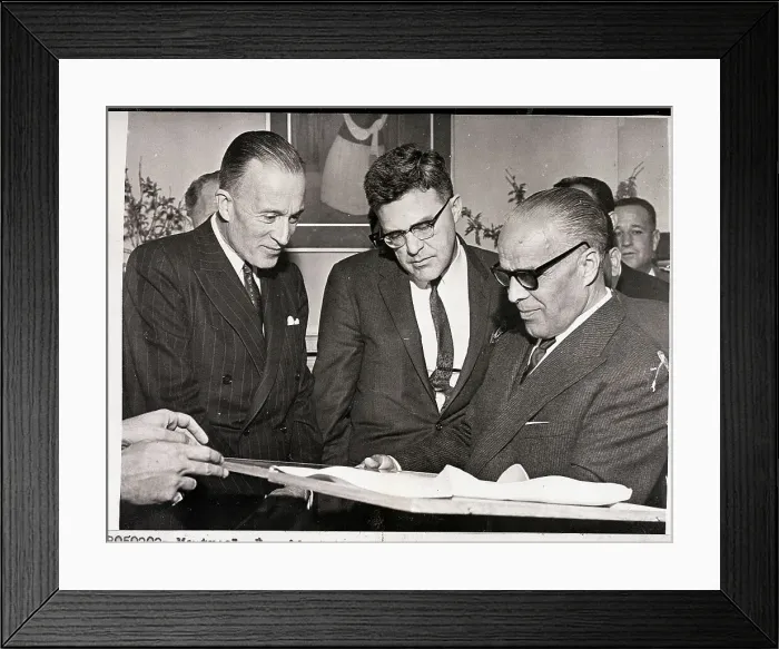 Framed Print : Habib Bourguiba Looks at Manuscript Framed Print : Habib Bourguiba Looks at Manuscript