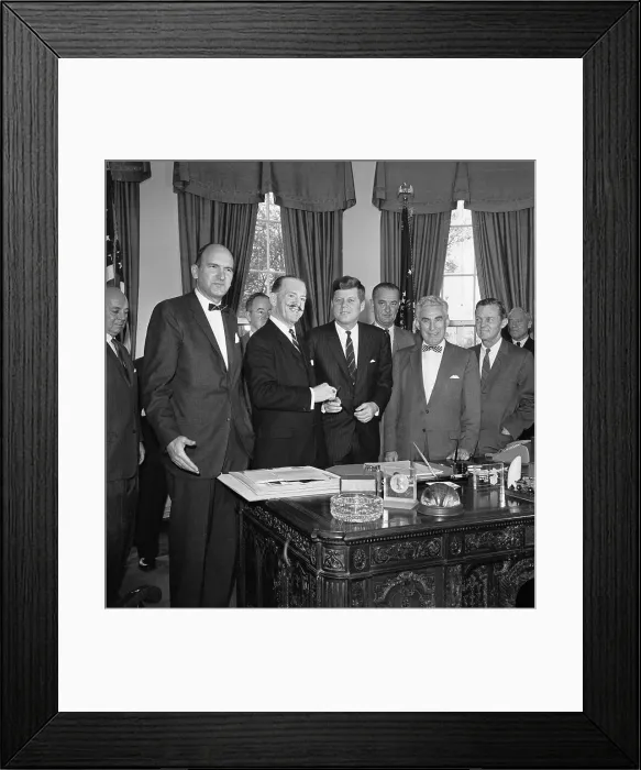 Framed Print : President Kennedy After Signing Depressed Areas Bill Framed Print : President Kennedy After Signing Depressed Areas Bill