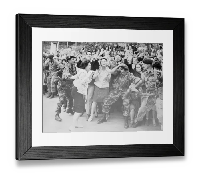Framed Print : Paratroopers Controlling Crowd Framed Print : Paratroopers Controlling Crowd