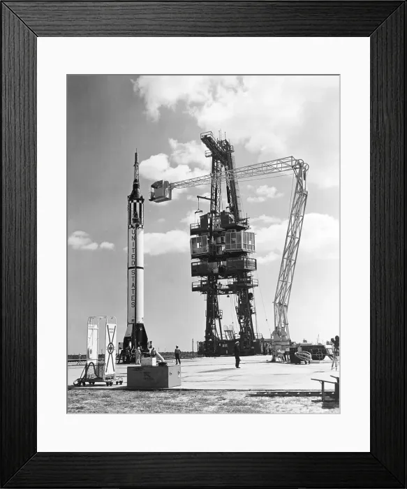 Framed Print : Rocket & Space Capsule On Launch Pad Framed Print : Rocket & Space Capsule On Launch Pad