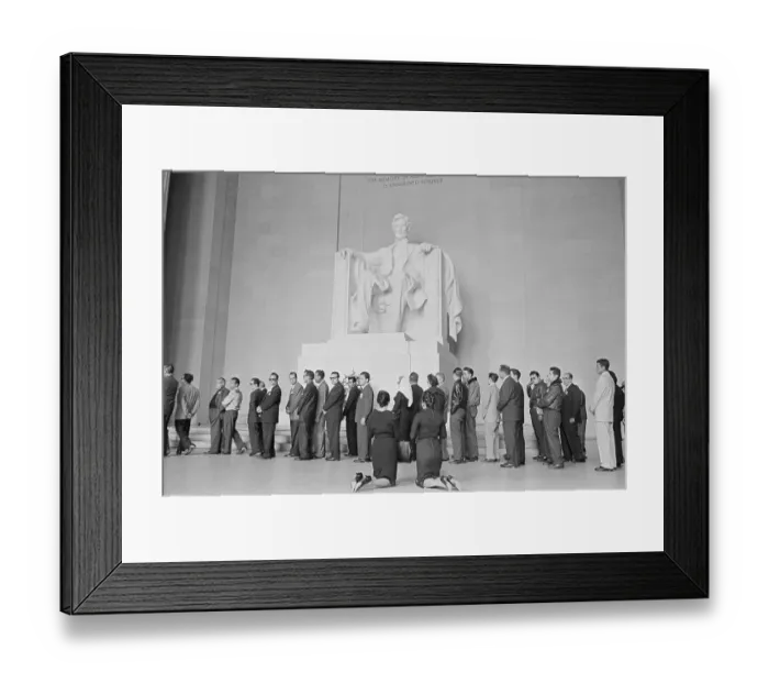 Framed Print : Anti-Castro Exiles Gather at Lincoln Memorial in 1961 Framed Print : Anti-Castro Exiles Gather at Lincoln Memorial in 1961