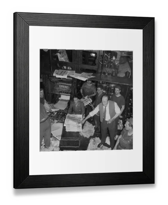 Framed Print : Newspaper Workers in French Newsroom Framed Print : Newspaper Workers in French Newsroom