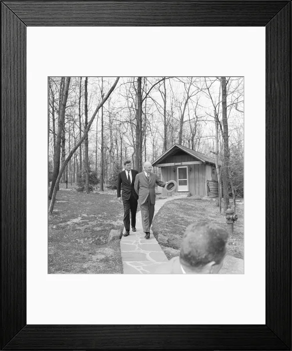 Framed Print : Eisenhower and Kennedy Taking a Walk