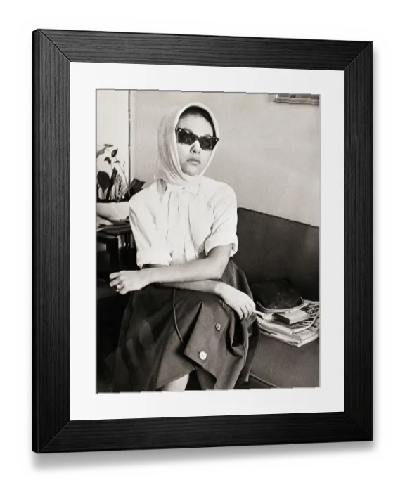 Framed Print : Actress Rita Moreno in Sunglasses and Scarf