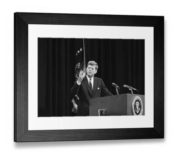 Framed Print : President Kennedy Talking About Space Race Framed Print : President Kennedy Talking About Space Race