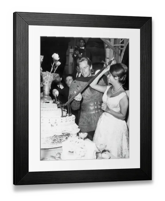 Framed Print : Sophia Loren and Charlton Heston Cut Cake Framed Print : Sophia Loren and Charlton Heston Cut Cake