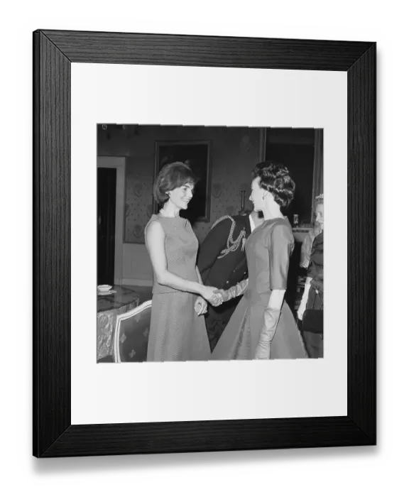 Framed Print : Jacqueline Kennedy Shaking Hands With Mrs. William Randolph Hearst, Jr Framed Print : Jacqueline Kennedy Shaking Hands With Mrs. William Randolph Hearst, Jr