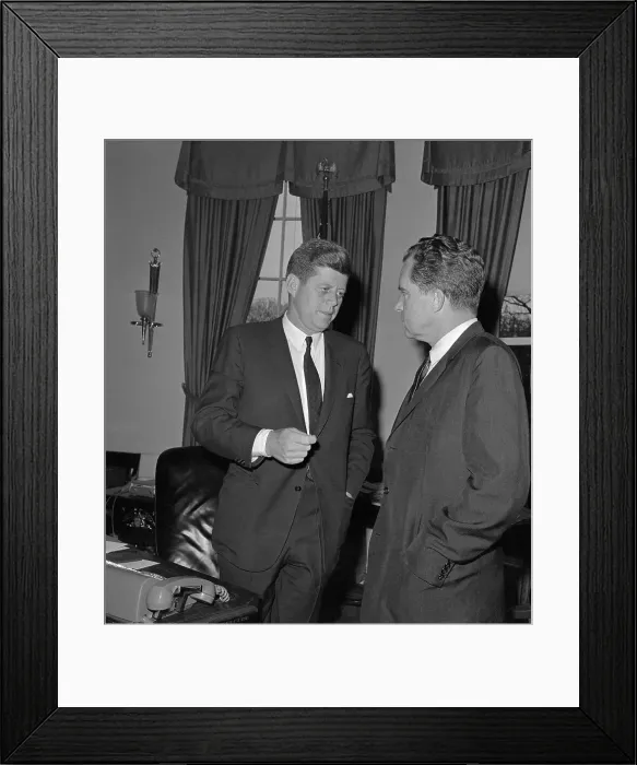 Framed Print : Kennedy and Nixon Discussing Matters Framed Print : Kennedy and Nixon Discussing Matters