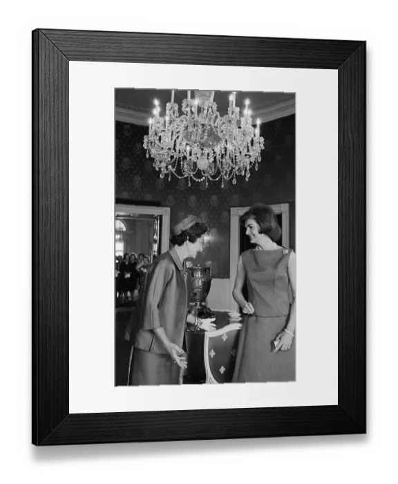 Framed Print : Jacqueline Kennedy Talking to a Guest Framed Print : Jacqueline Kennedy Talking to a Guest