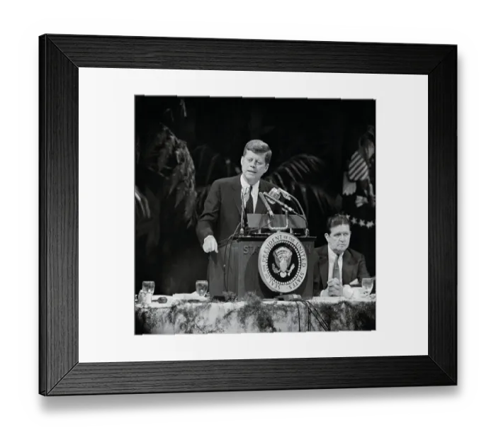Framed Print : President Kennedy Addressing an Issue Framed Print : President Kennedy Addressing an Issue
