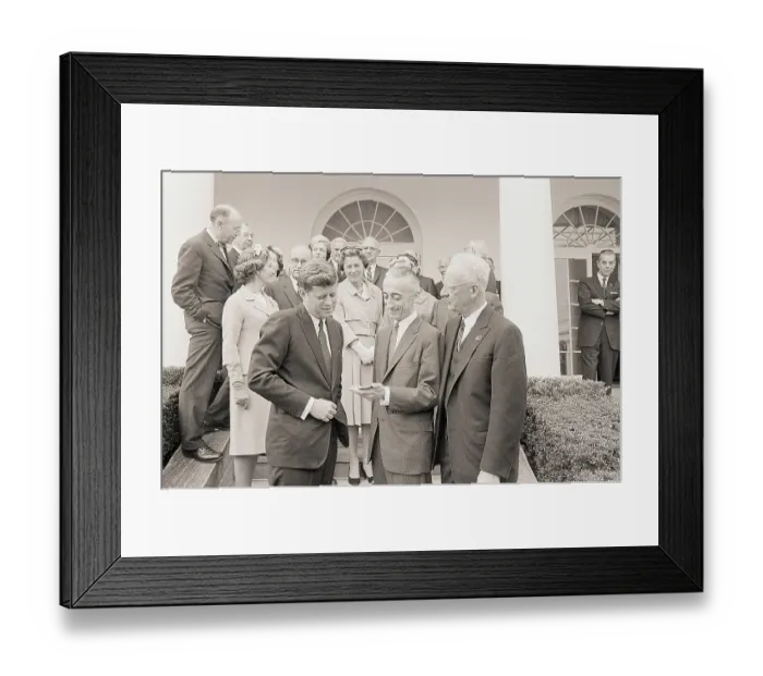 Framed Print : Kennedy Giving Medal to Cousteau Framed Print : Kennedy Giving Medal to Cousteau
