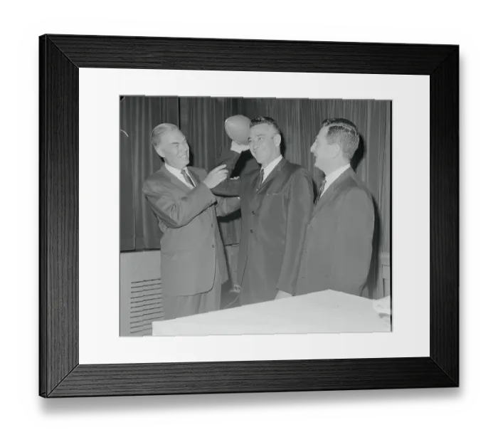 Framed Print : Charlie Conerly and Giants Posing with Football Framed Print : Charlie Conerly and Giants Posing with Football
