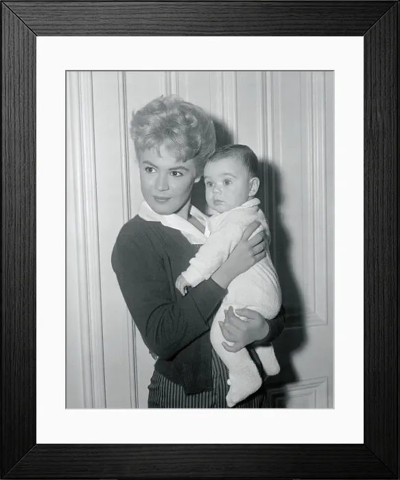 Framed Print : Sandra Dee Holding Baby Framed Print : Sandra Dee Holding Baby