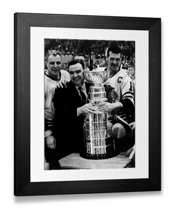 Framed Print : Coach and Players Embrace Stanley Cup Framed Print : Coach and Players Embrace Stanley Cup