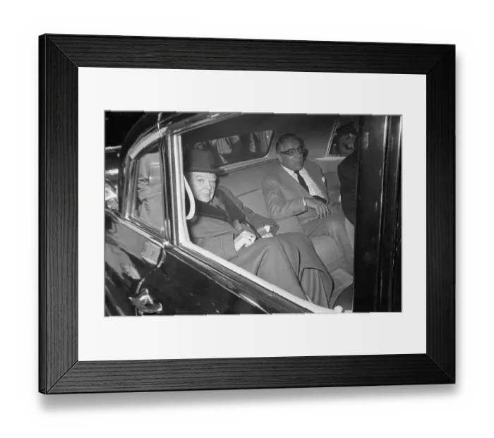 Framed Print : Aristotle Onassis Riding in Car With Winston Churchill Framed Print : Aristotle Onassis Riding in Car With Winston Churchill