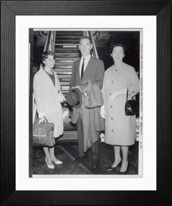 Framed Print : Edwin Reischauer with His Wife and Daughter Framed Print : Edwin Reischauer with His Wife and Daughter