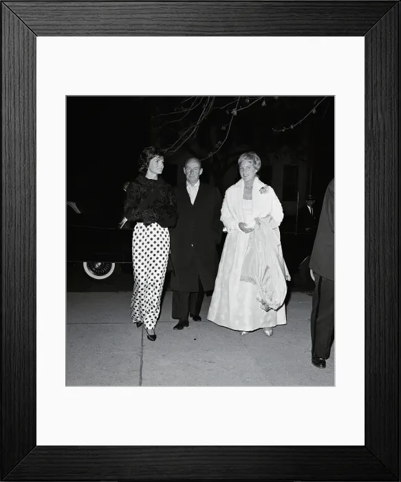 Framed Print : Jacqueline Kennedy Attending the Opera With Colleagues Framed Print : Jacqueline Kennedy Attending the Opera With Colleagues