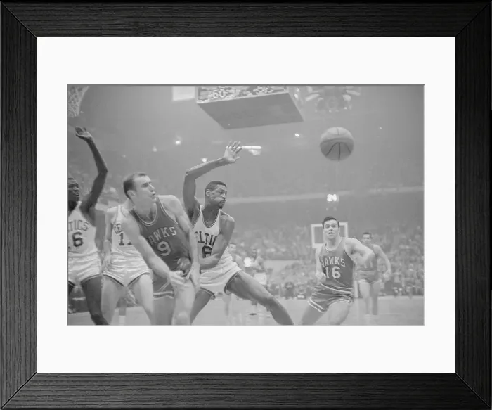 Framed Print : Cliff Hagan Moving For the Ball Framed Print : Cliff Hagan Moving For the Ball