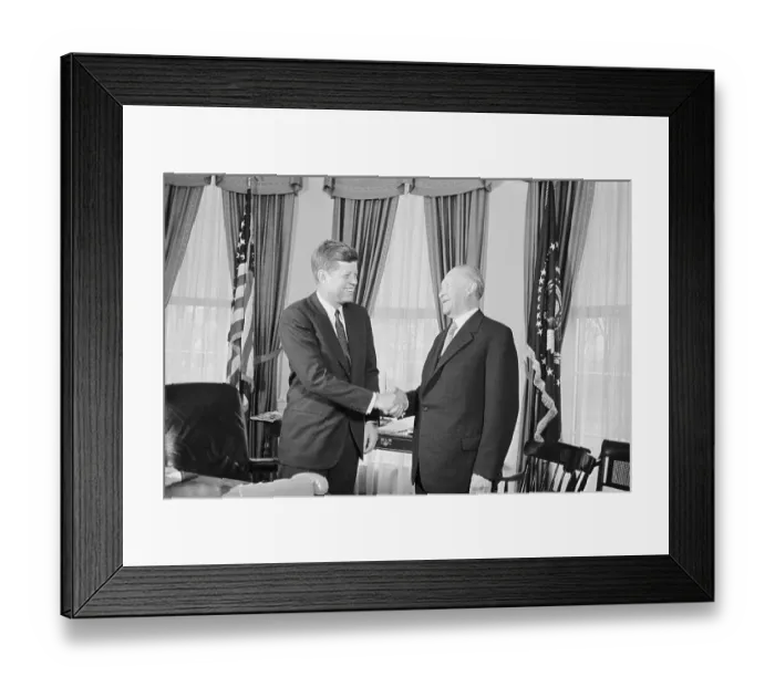Framed Print : John Kennedy Greeting Chancellor Adenauer Framed Print : John Kennedy Greeting Chancellor Adenauer