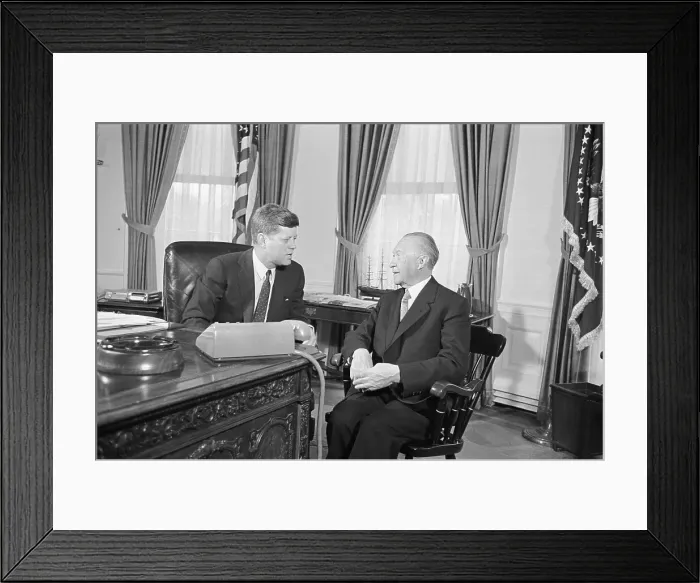 Framed Print : John Kennedy Greeting Chancellor Adenauer Framed Print : John Kennedy Greeting Chancellor Adenauer