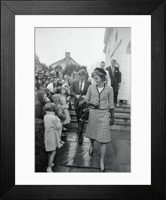 Framed Print : Jacqueline and John Kennedy Smiling to Youngsters Framed Print : Jacqueline and John Kennedy Smiling to Youngsters