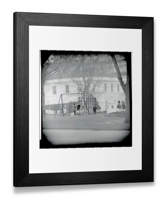 Framed Print : Caroline Kennedy at Playground with Friends and Dog Framed Print : Caroline Kennedy at Playground with Friends and Dog