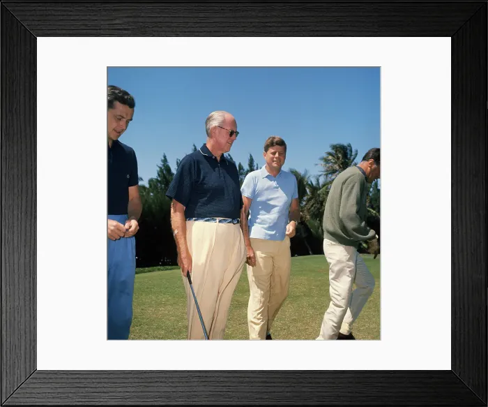 Framed Print : President F. Kennedy Playing Golf