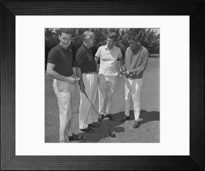 Framed Print : President Kennedy With Father and Brothers-in-Law Framed Print : President Kennedy With Father and Brothers-in-Law