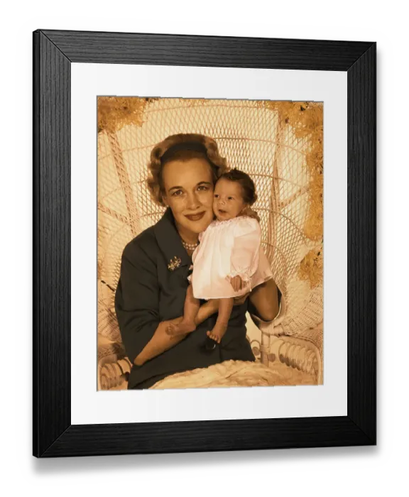 Framed Print : Portrait of Katherine Gable with Newborn Son Framed Print : Portrait of Katherine Gable with Newborn Son
