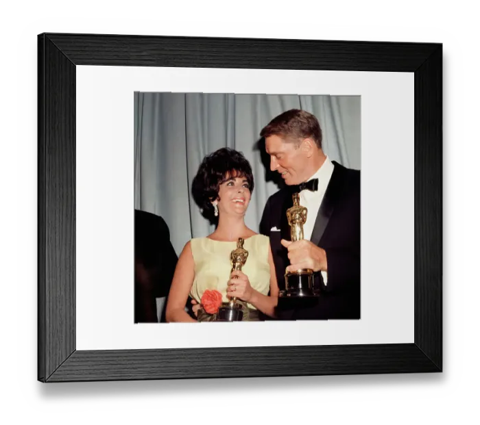 Framed Print : Burt Lancaster and Liz Taylor with Oscars Framed Print : Burt Lancaster and Liz Taylor with Oscars
