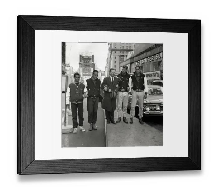 Framed Print : Students Hike 220 Miles to New York