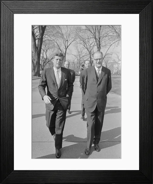 Framed Print : John Kennedy with Tage Erlander